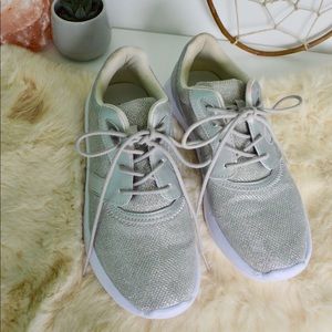 sparkly silver tennis shoes